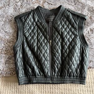 Zara Quilted Vest in Dark Gray